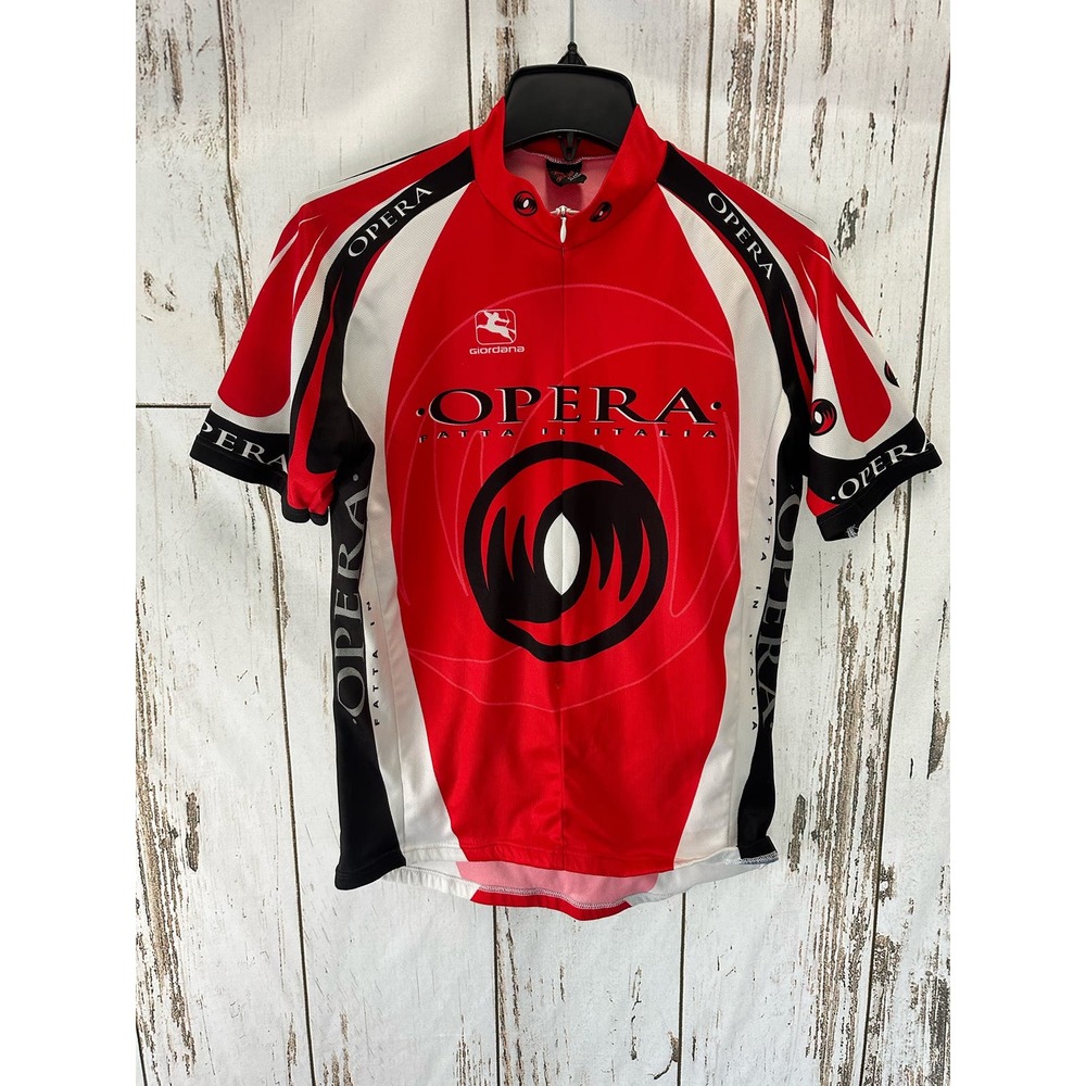 Giordana Men's Cycling Shirt Red/Whi/Black SIZE Med